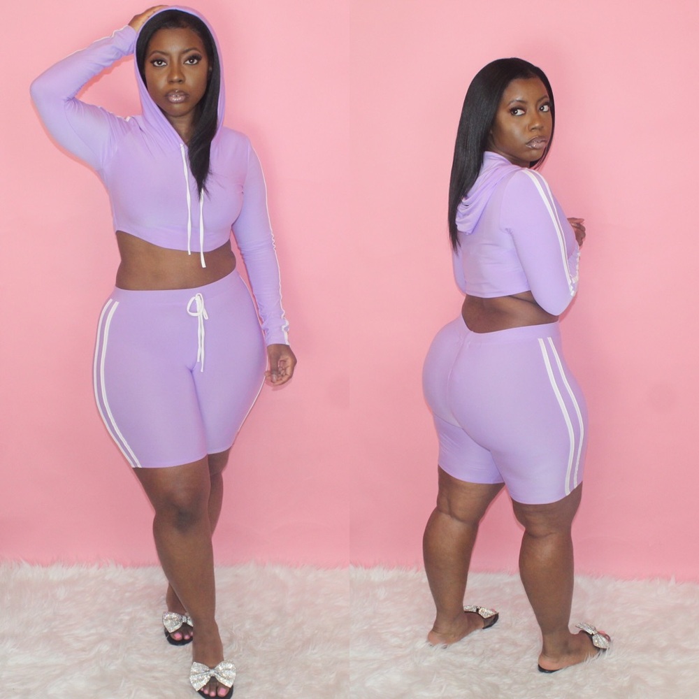 🚨Medium Left🚨Lavender Biker Short Set - Picture 2 of 6